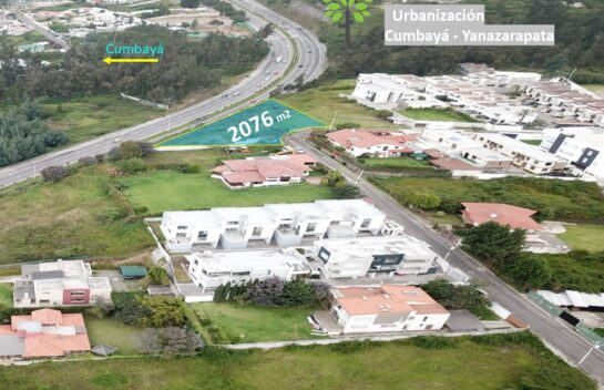 Terreno de venta en Cumbaya Yanazarapata 2.076m2 proyecto inmobiliario en Urbanización Hermosa Vista