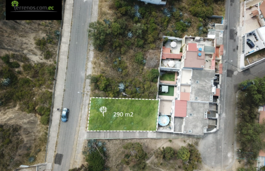 Terreno de venta en Pusuqui de 290 m2 con vista sector Escuela de Policía Pomasqui
