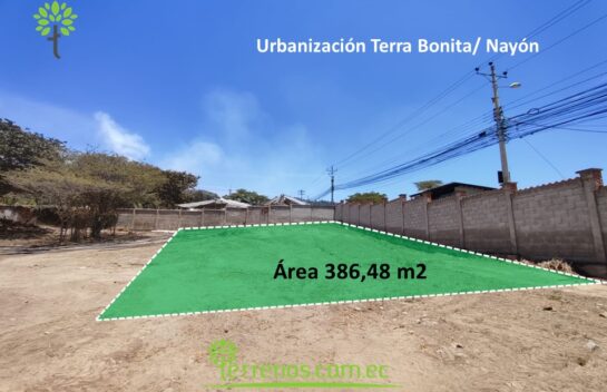 Venta de terreno 386 m2, Nayón, urbanización Terra Bonita.