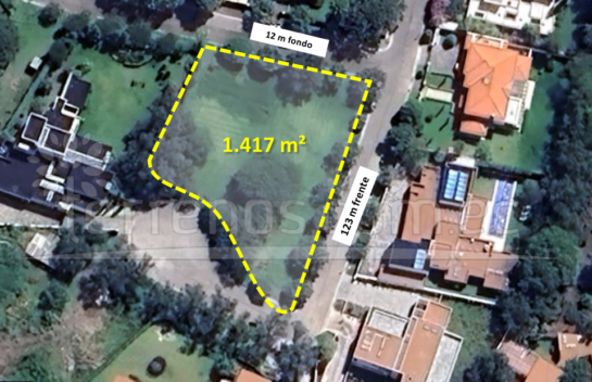 Terreno de venta en Cumbaya 1417 m² Urbanización Pillagua