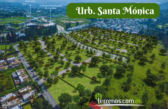 Terrenos de venta en San Patricio desde 840.41m2, Urb. Santa Mónica en Cumbayá.