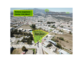 Terreno de venta esquinero en Calderón 4089m2. A 5 cuadras de Coral Supermercados.