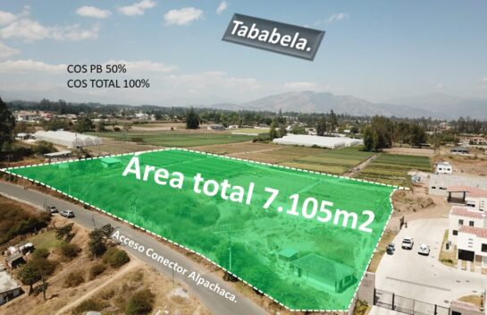 Terreno de venta en Tababela 7.105m2, ideal para proyecto inmobiliario.