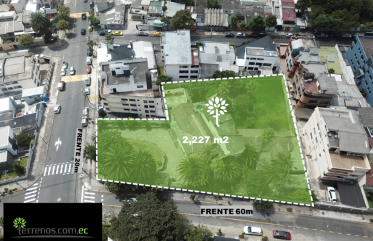 Terreno de venta de 2.227 m2 sector Quito Tenis