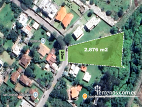 Terreno de venta de 2.876 m2 para proyecto dentro de urbanización Vía Intervalles Tumbaco