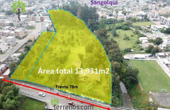 Venta de terreno Sangolquí de 13.931m2, lote mínimo 500 m2, para proyectos inmobiliarios.