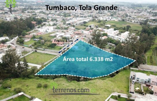 Terreno de venta 6.338m2  en Tumbaco, sector Tola Grande para Proyecto Inmobiliario,entre Interoceánica y Ruta Viva