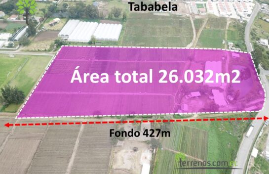 Terreno de venta en Tababela 26.032 m2, ideal para proyecto inmobiliario.