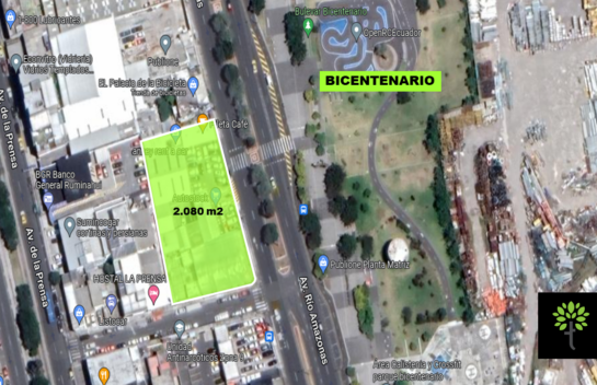 Terrenos de venta av. Amazonas 2.080 m2, frente al Parque Bicentenario