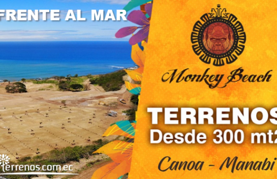 Venta de lote, 300 m2 Urbanización Monkey Beach, Canoa, Ruta del Spondylus