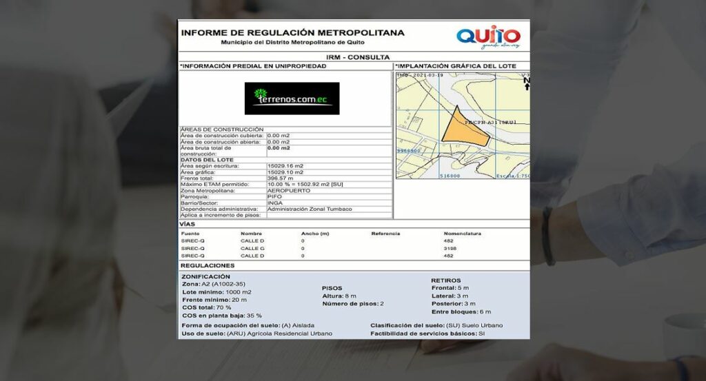 Vista adicional de terreno en venta en El Inga, Quito, Pichincha