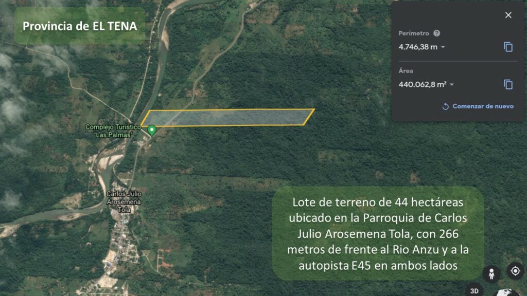 Vista adicional de terreno en venta en El Tena, Napo