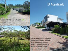 Terreno de venta en Nayón 600m2 Lotización El Acantilado.