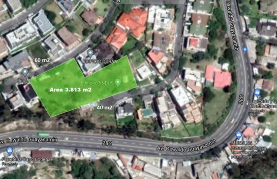 Terreno de venta en urbanización privada Miravalle 4 de 3.813 m2 Cumbayá