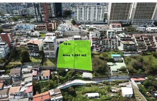 Terreno de venta en la González Suárez de 1.590 m2 con vista panorámica a Cumbayá