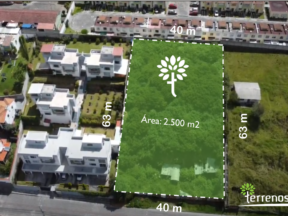Terreno de venta en Conocoto 2.500 m2  a pocos metros de parque Metropolitano La Armenia.