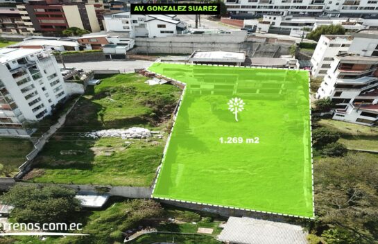 Terreno de venta de 1.269 m2 sector González Suárez con vista a Cumbayá