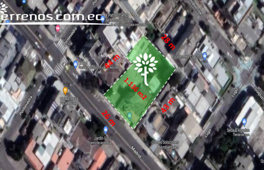 Terreno de venta en La Floresta 1.136 m2, ubicada en calle Madrid – Quito.