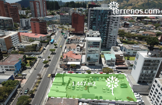 Terreno de venta Av. Colón  1.447 m2 a una cuadra de Av. 12 de Octubre &#8211; Quito.
