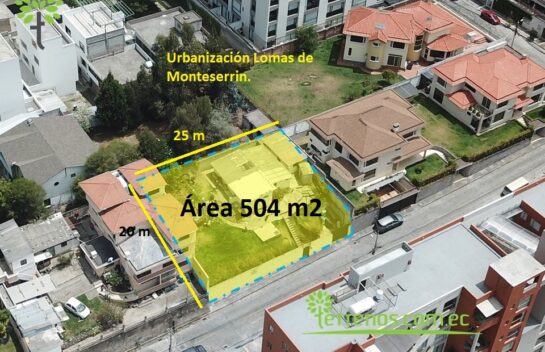 Terreno de venta, 504 m2, Urbanización Lomas de Monteserrín.