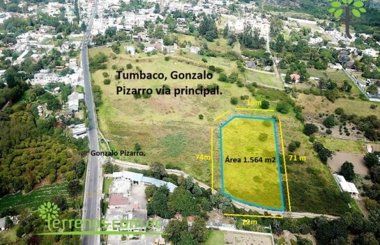 Terreno de venta, 1.564 m2 Tumbaco, Gonzalo Pizarro.
