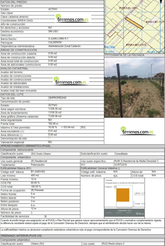 Vista adicional de terreno en venta en LLano Grande, Quito, Pichincha
