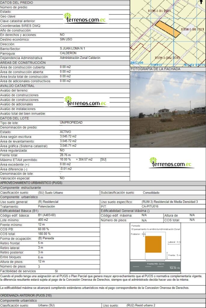 Vista adicional de terreno en venta en LLano Grande, Quito, Pichincha