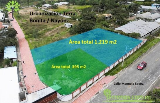 Venta de terreno, 395 m2, Nayón en urbanización privada.