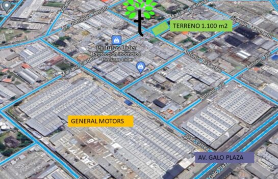 Terreno Industrial de Venta 1.100 m2 sector General Motors Carcelén Industrial alto Impacto