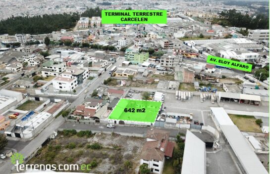 Terreno de venta en Carcelén de 642 m2 tras el terminal terrestre suelo industrial