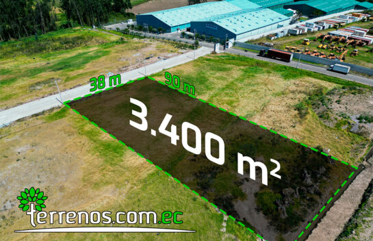 Terreno de venta en Pifo 3.400 m2 I2, frente al Complejo de Bodegas Induchaupi, sector Chaupi Molino