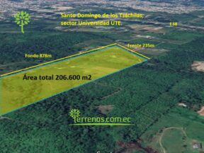 Venta de terreno 206.600 m2 Santo Domingo de los Tsáchilas, sector Universidad UTE.